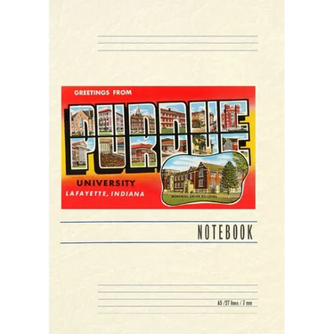 Vintage Lined Notebook Greetings from Purdue University
