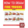 How to Draw Fire Trucks for Kids - Volume 1