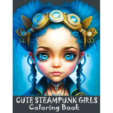 Cute Steampunk Girls: Coloring Book Featuring Adorable Steampunk Girls in Grayscale - Portraits of Beautiful Young Ladies