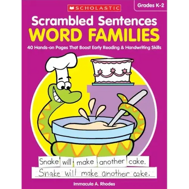 Scrambled Sentences: Word Families: 40 Hands-On Pages That Boost Early Reading & Handwriting Skills