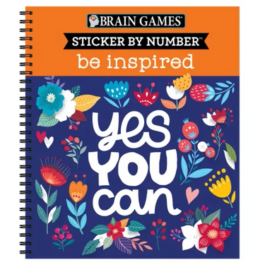 Brain Games - Sticker by Number: Be Inspired - 2 Books in 1 (20 Images to Sticker)