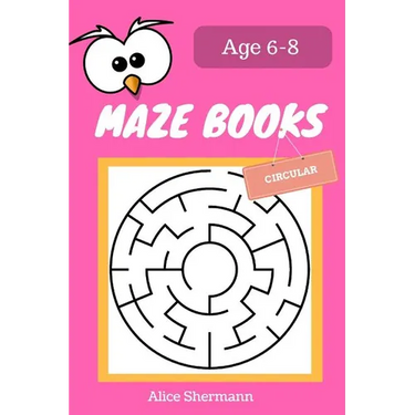 MAZE Book for Kids Ages 6-8: 50 Circular Maze Puzzle Games to Boost Kids' Brain, Pocket Size 6x9 Inch, Large Print
