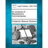 An Analysis of Blackstone's Commentaries.