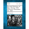 Revised Statutes of New Jersey 1937 Effective December 20, 1937