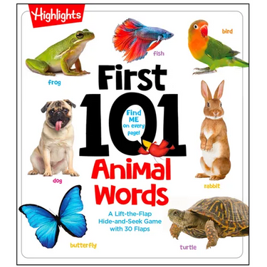 First 101 Animal Words: First Words Animal Board Book, Learning to Talk Baby Book for Essential Early Language Learning