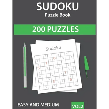 Sudoku Puzzle Book: 200 Easy to Medium Sudoku Puzzles with Solutions - Vol. 2