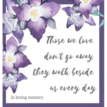 Religious quote in loving memory, condolence book to sign