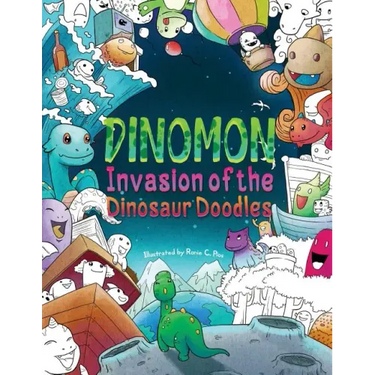 Dinomon - Invasion of the Dinosaur Doodles: A Cute and Fun Coloring Book for Adults and Kids (Relaxation, Meditation)
