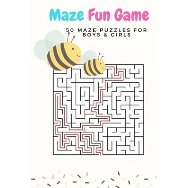 Maze Fun Game: 50 Maze Games Puzzles for Boys & Girls, Age 6+, Large Print, 1 Game Per Page