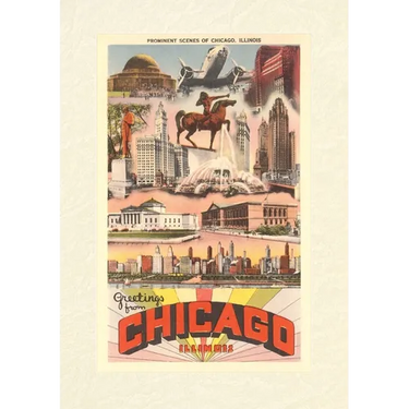 Vintage Lined Notebook Greetings from Chicago
