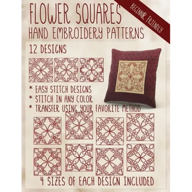 Flower Squares Hand Embroidery Patterns