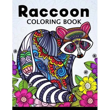 Raccoon Coloring Book: Cute Animal Stress-relief Coloring Book For Adults and Grown-ups
