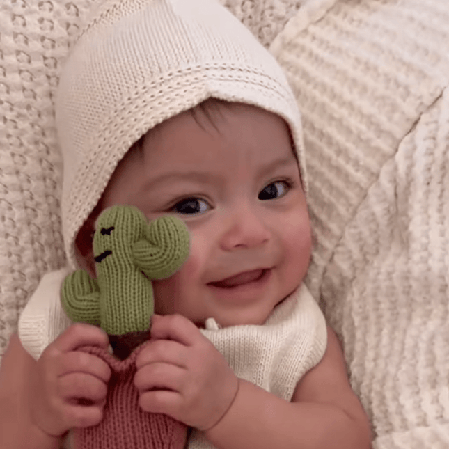 Organic Baby Bonnet Hats, Hand knit by Estella