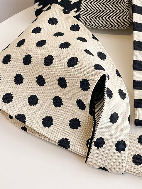 Contrast Color Polka-Dot Bags Woven Handbag by migunica
