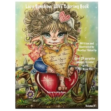 Lacy Sunshine Love Coloring Book: Valentine Love Fairies, Sprites, Dragons, Hearts and More Adult Colorng Book All Ages Volume 51