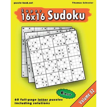 16x16 Super Sudoku: Easy 16x16 Full-page Alphabet Sudoku, Vol. 2