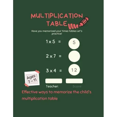 Multiplication Table: TAR > The simplest and most beautiful methods for teaching your child > Your child mastered the multiplication table w