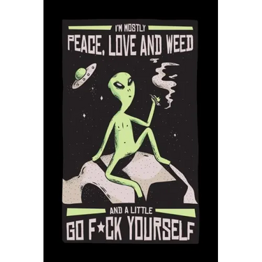 I Am Mostly Peace Love And Weed And A Little F*ck Yourself: Cannabis Graphic Jorunal Book For Marijuana Smoker 120 Pages DINA5