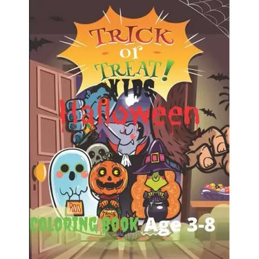 Kids halloween coloring book: Age 3-8