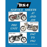 BSA A7 - A10 'Service Sheets' 1947-1962 for All Rigid, Spring Frame and Swing Arm Group 'a' Motorcycles