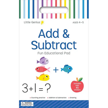 Add & Subtract: Fun Educational Activity Pad with Carry Handle