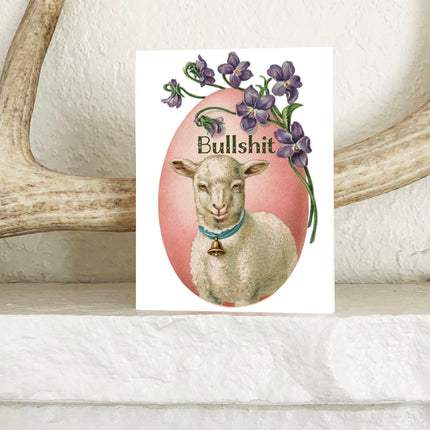 Bullshit Funny Lamb Card - Birthday Friendship Sympathy Encouragement Card by The Coin Laundry Print Shop