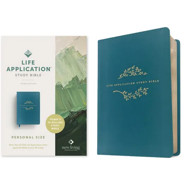 NLT Life Application Study Bible, Third Edition, Personal Size (Leatherlike, Teal Blue, Red Letter)
