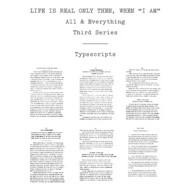 Life Is Real Only Then, When "I Am": Typescripts