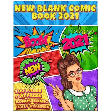 Blank Comic Book: Write And Draw Your Own Comics With Inspiration Effects And 3-7 Action Panel Layouts - 100 Pages + Bonus 20 Pages Comi