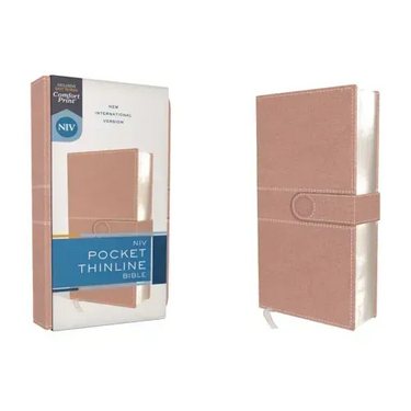 Niv, Pocket Thinline Bible, Leathersoft, Pink, Snap Closure, Red Letter, Comfort Print