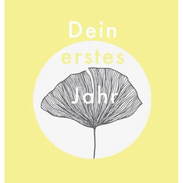 Dein erstes Jahr: Babyalbum beige gelb, zum Eintragen der schönsten Momente und Erinnerungen für unser erstes gemeinsames Jahr