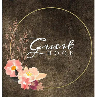 Guest Book: Watercolor Flowers Brown Rustic Hardcover Guestbook Blank No Lines 64 Pages Keepsake Memory Book Sign In Registry for a Wedding Birthday A