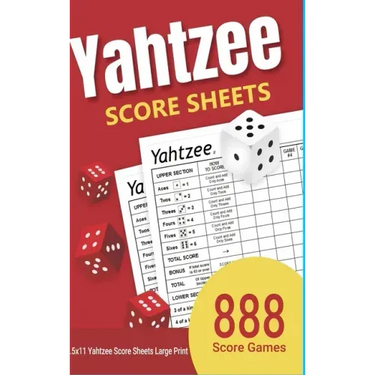 Yahtzee Score Sheets: 888 Yahtzee Score Sheets Large Print 8.5"x11" Games