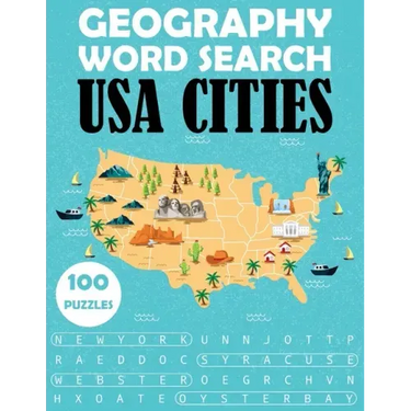 Geography Word Search - USA Cities: 100 Puzzles Large Print Book For Adults