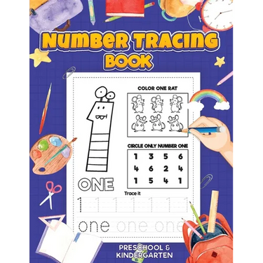 Number Tracing: Preschool Numbers Tracing Math Practice Workbook: Math Activity Book for Kindergarten, Pre K and Kids Ages 3-7 Tracking numbers from 1