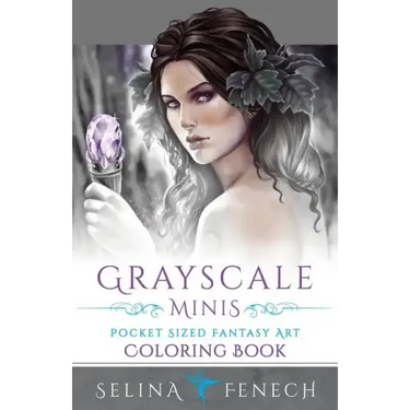 Grayscale Minis - Pocket Sized Fantasy Art Coloring Book