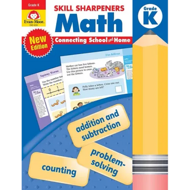 Skill Sharpeners: Math, Kindergarten Workbook