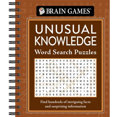 Brain Games - Unusual Knowledge Word Search Puzzles: With Trivia & Facts Science, History & Pop Culture Spiral Bound Activity Book Gift for Adults, Se