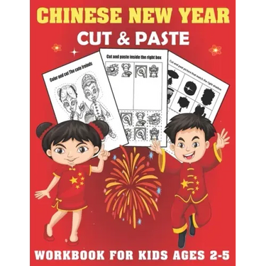 Chinese New Year Cut And Past Workbook For Kids Ages 2-5