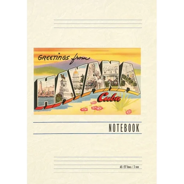 Vintage Lined Notebook Greetings from Havana, Cuba