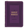 KJV Holy Bible, Compact Faux Leather Red Letter Edition - Ribbon Marker, King James Version, Purple, Zipper Closure