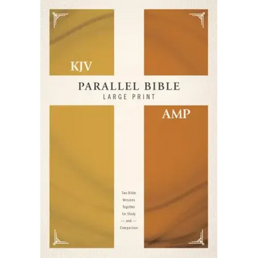 KJV, Amplified, Parallel Bible, Large Print, Hardcover, Red Letter Edition: Two Bible Versions Together for Study and Comparison