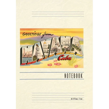 Vintage Lined Notebook Greetings from Havana, Cuba