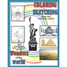 Coloring sketching book for children and adults with informations about the world's greatest wonders of the wolrd: An educational colouring book about