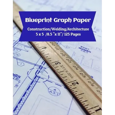Blueprint Graph Paper: Construction/Welding/Architecture/5x5/8.5"x11"/125 Pages