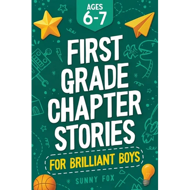 First Grade Chapter Stories for Brilliant Boys (Ages 6-7): A Fun Early Reader Chapter Book for 1st Graders with Short Stories, Comprehension Questions