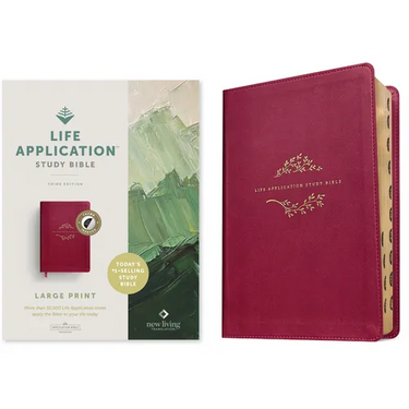 NLT Life Application Study Bible, Third Edition, Large Print (Red Letter, Leatherlike, Berry, Indexed)
