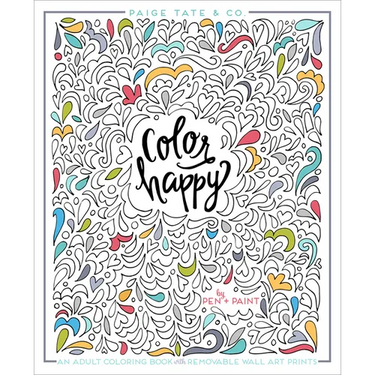 Color Happy: An Adult Coloring Book of Removable Wall Art Prints