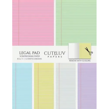 Legal Pad Collage Paper for Scrapbooking: Back To School Office Themed Decorative Paper for Crafting