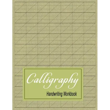 Calligraphy Handwriting Workbook: Practice Paper Slanted Grid - Green